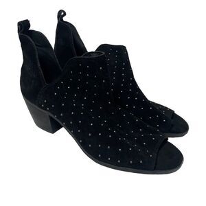 Lucky Brand Black Leather Peep Toe Ankle Booties